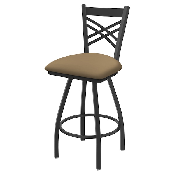 36" Swivel Bar Stool, Pewter Finish, Canter Sand Seat